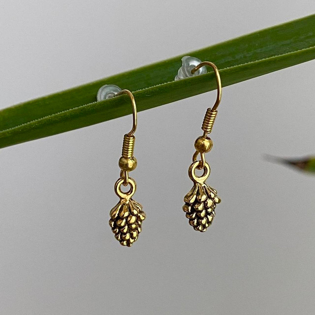 Gold Pinecone Dangle Earrings Also Comes In
