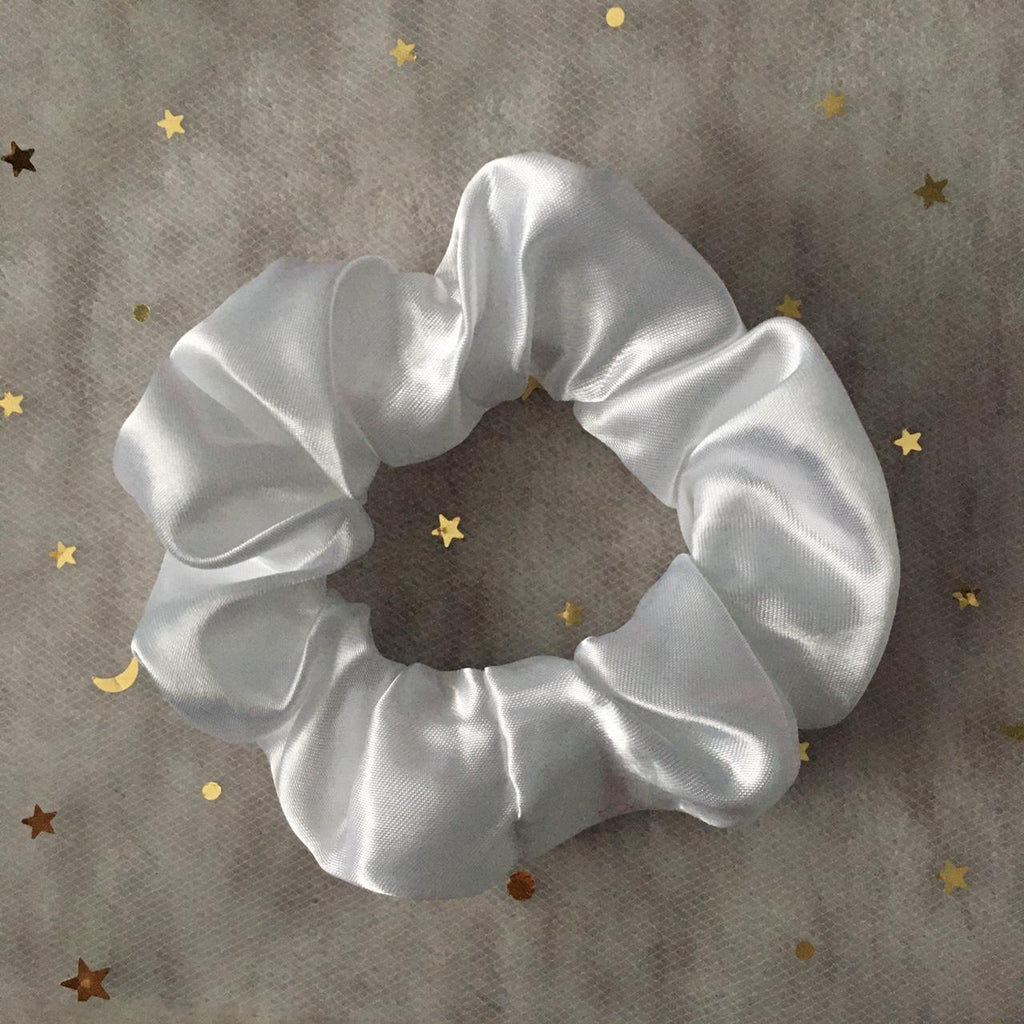 White Satin Scrunchie Instant Buy Enabled No Need - Image 3