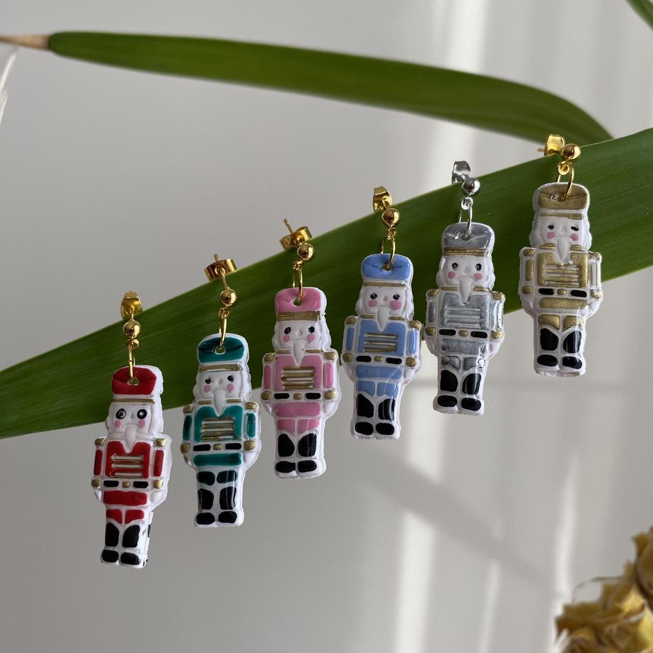 Made To Order Gold Nutcracker Polymer Clay Dangle - Image 4
