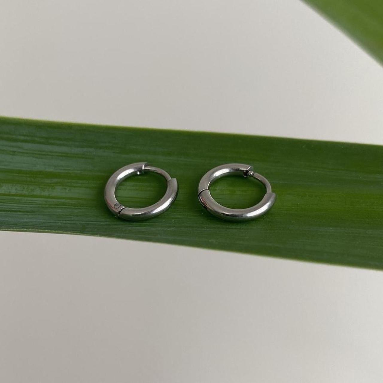 Small Size Silver Hoop Earrings Also Available In - Image 4