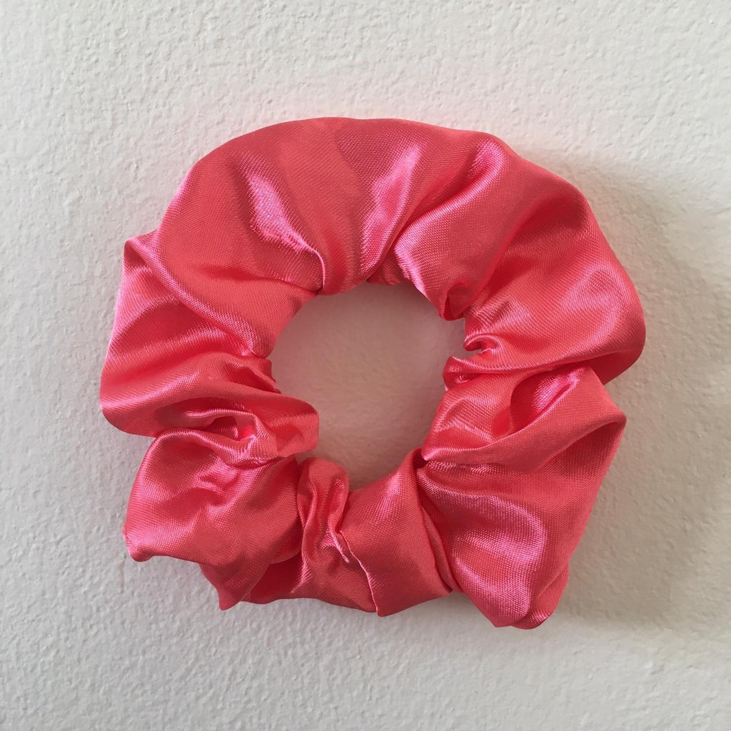 Coral Salmon Pink Satin Scrunchie Instant Buy