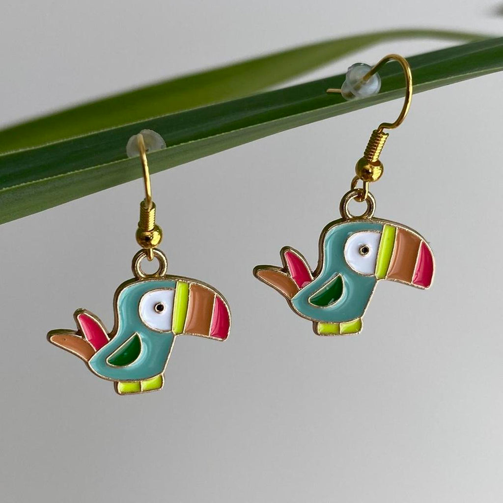 Colourful Tropical Turquoise Toucan Bird Enamel