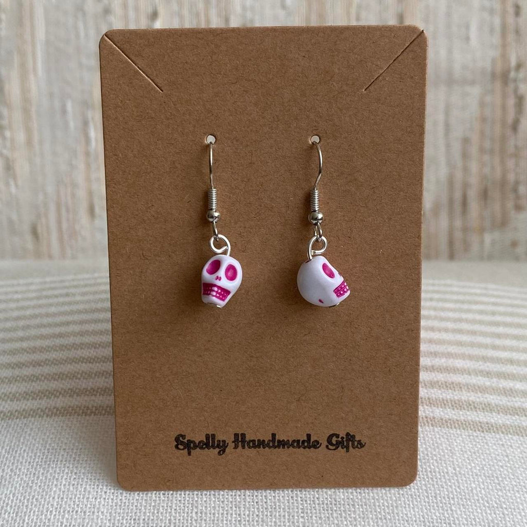 Cinco De Mayo White And Dark Pink Skull Dangle - Image 3