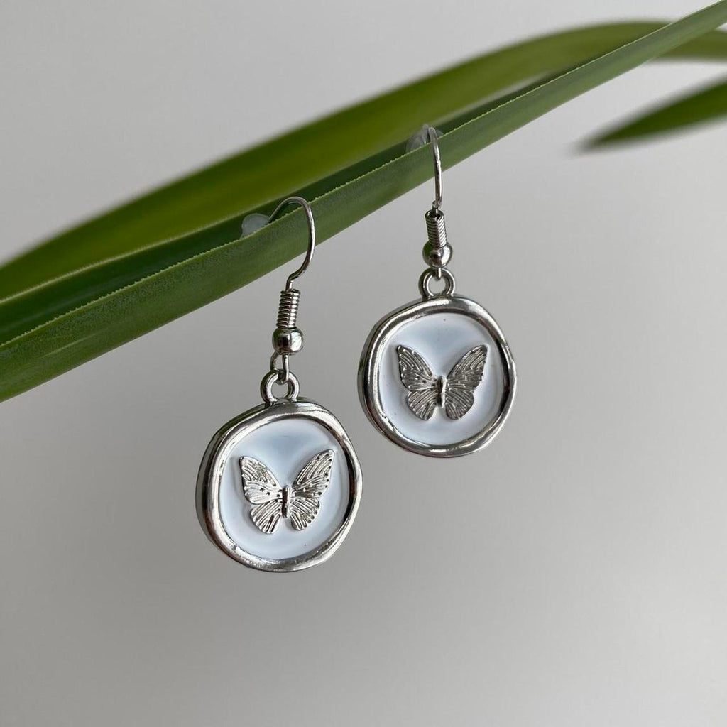 White And Silver Stamped Wax Seal Style Butterfly - Image 5