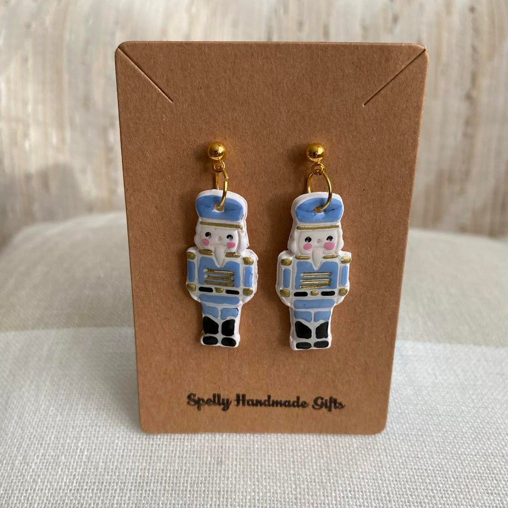Made To Order Blue Nutcracker Polymer Clay Dangle - Image 2