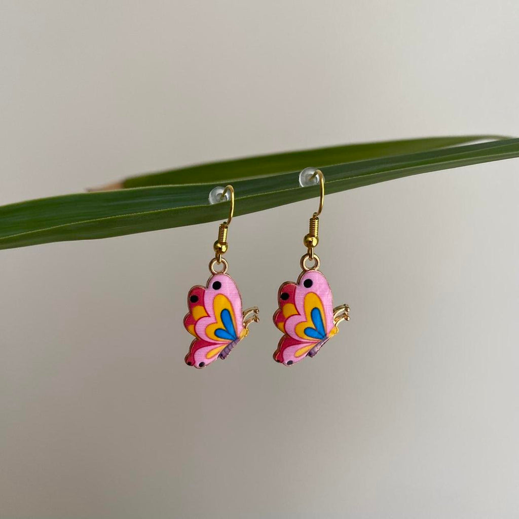 Pink Blue Yellow Red Butterfly Enamel Dangle - Image 3