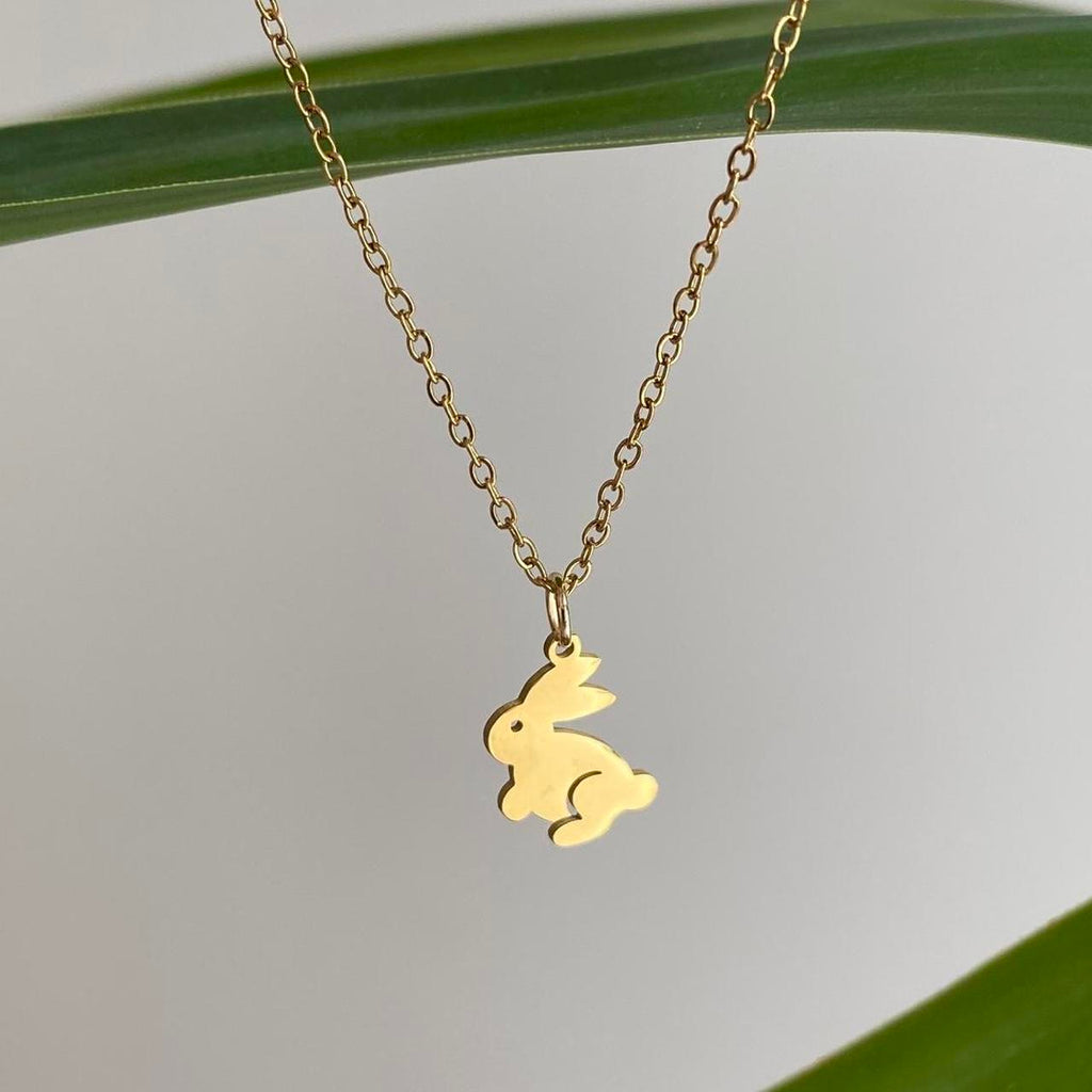 Petite Gold Bunny Rabbit Pendant Chain Necklace 18 - Image 4
