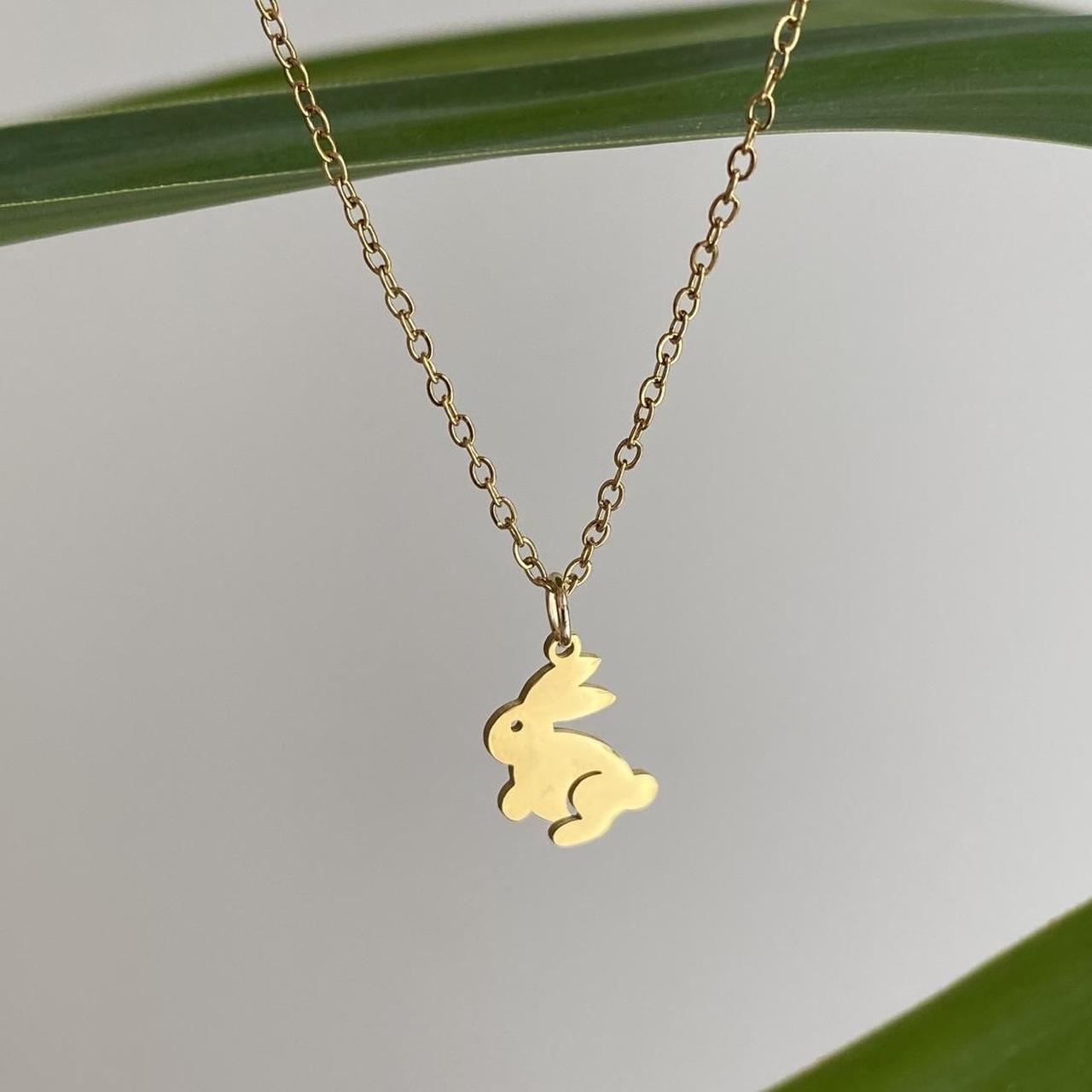 Petite Gold Bunny Rabbit Pendant Chain Necklace 18 - Image 4