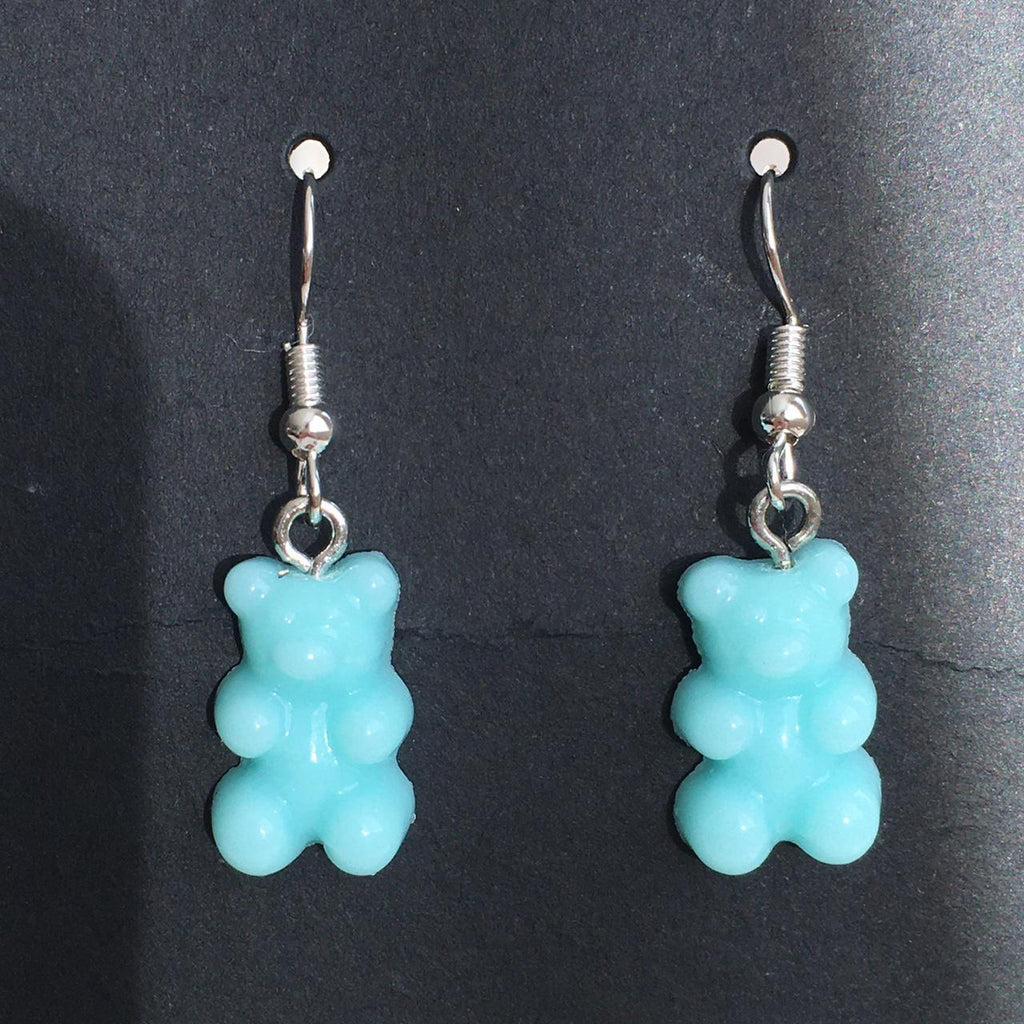Cute Hand Made Resin Blue Turquoise Gummy Bear Drop - Image 4