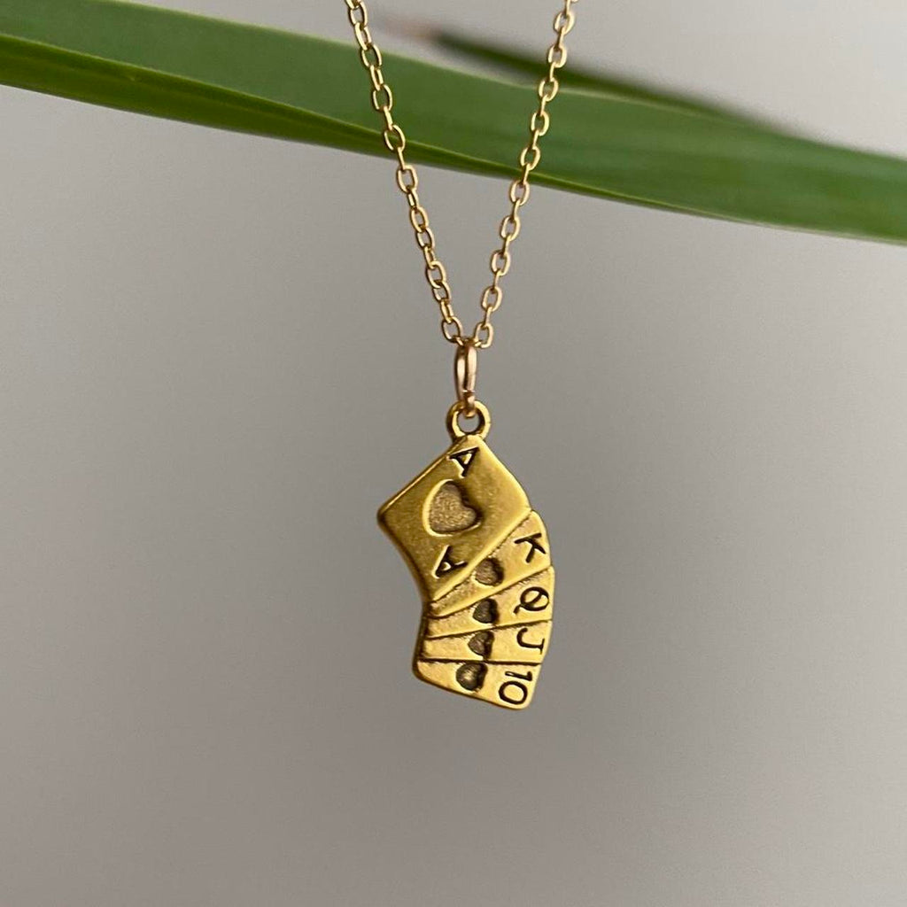 Gold Playing Cards Pendant Chain Necklace Ace - Image 7