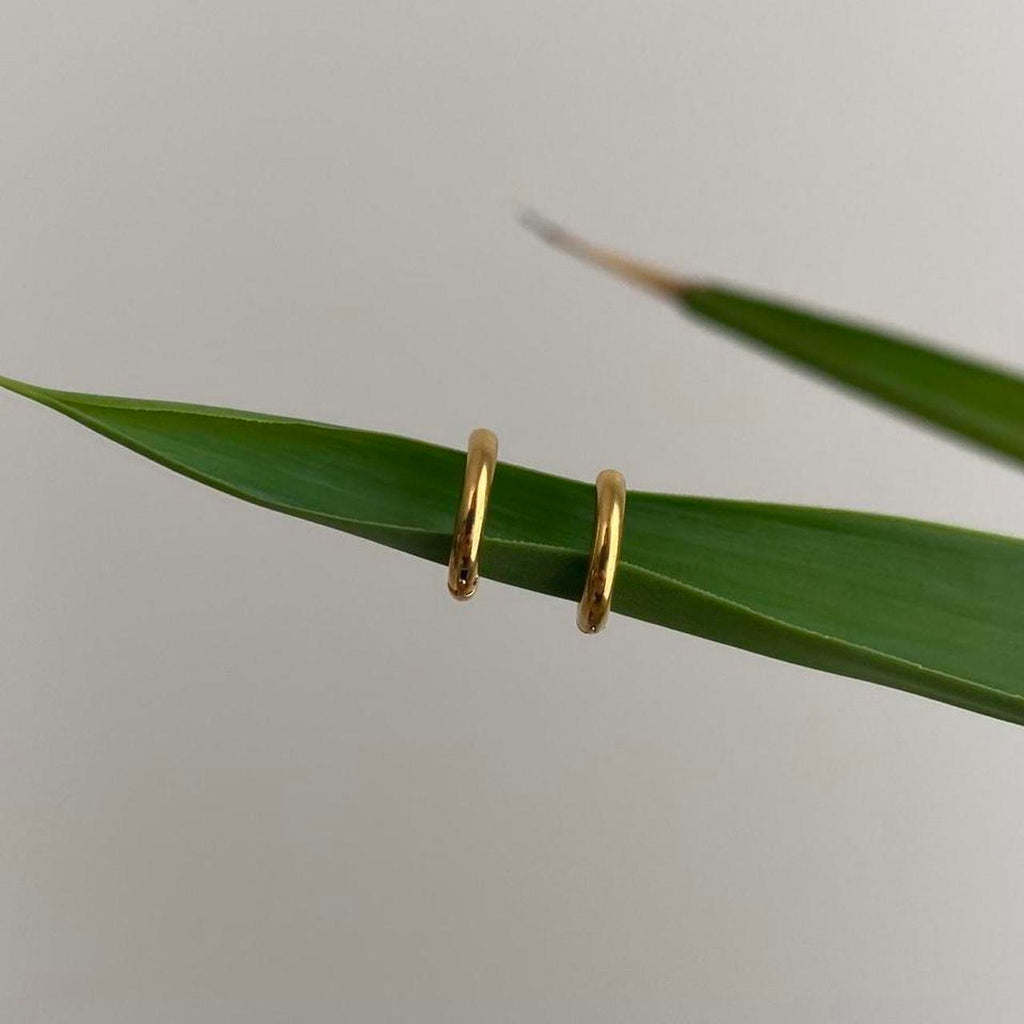 Small Size Gold Hoop Earrings Also Available In - Image 3