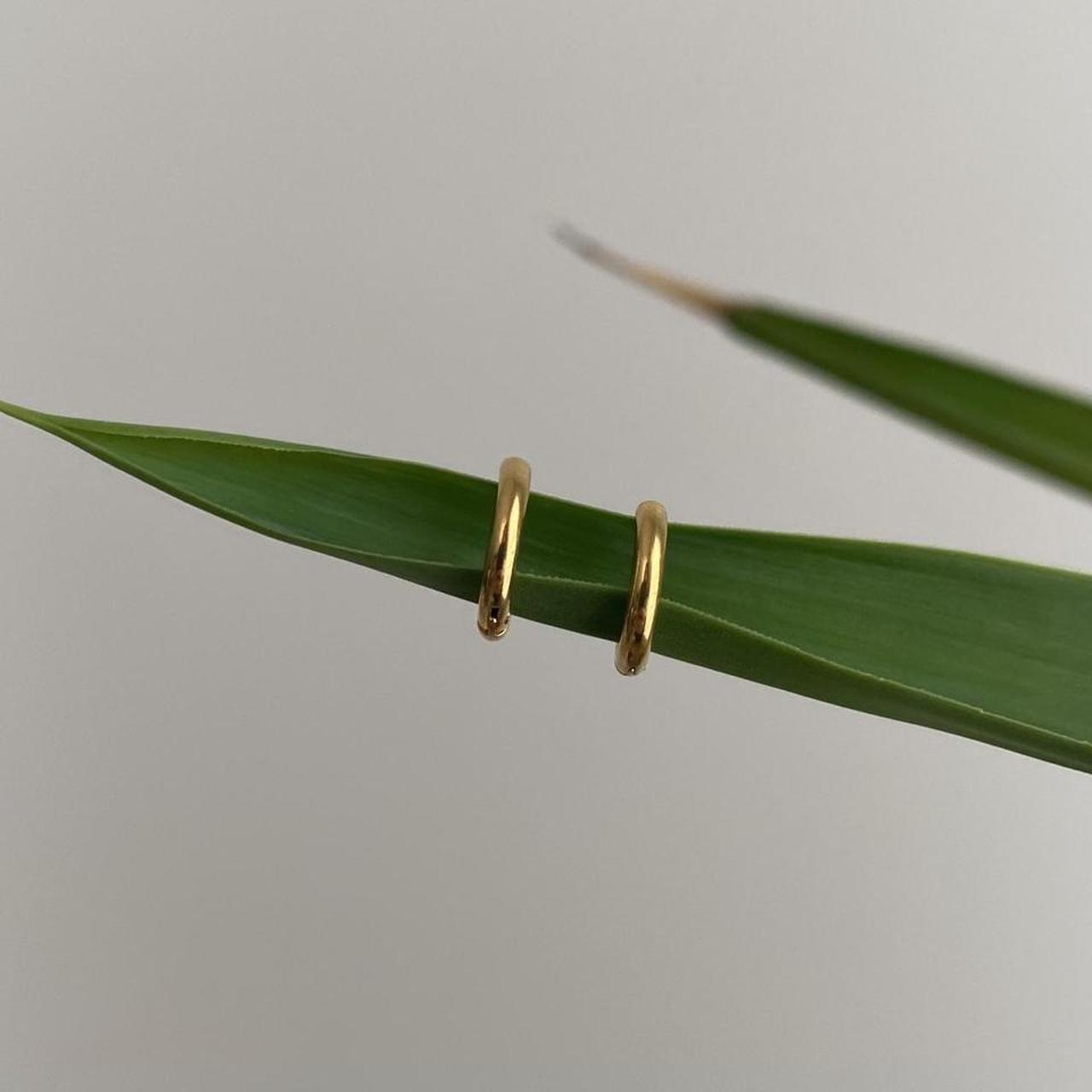 Small Size Gold Hoop Earrings Also Available In - Image 3