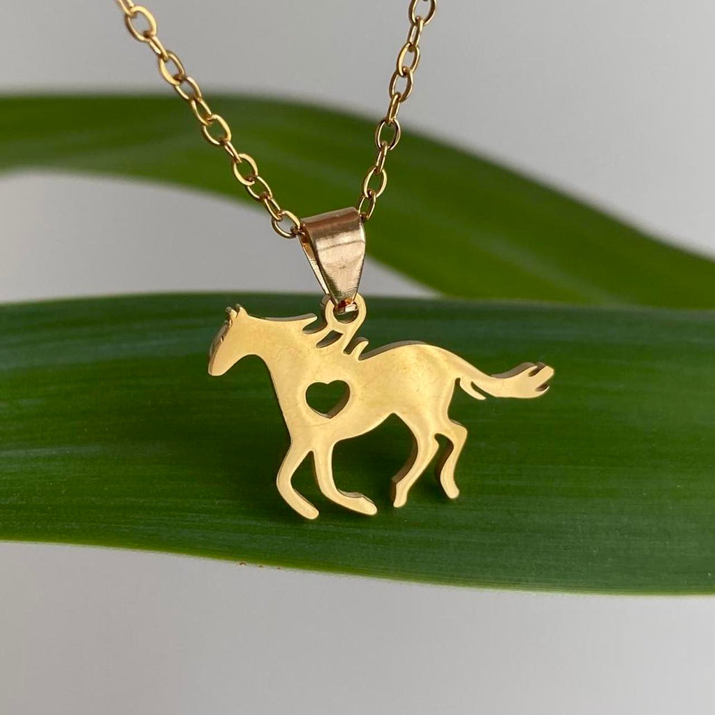 Heart Horse Pendant Chain Necklace Also Available