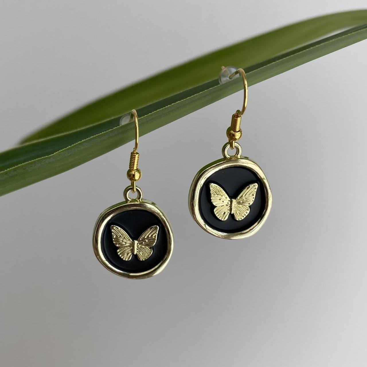 Black And Gold Stamped Wax Seal Style Butterfly - Image 3