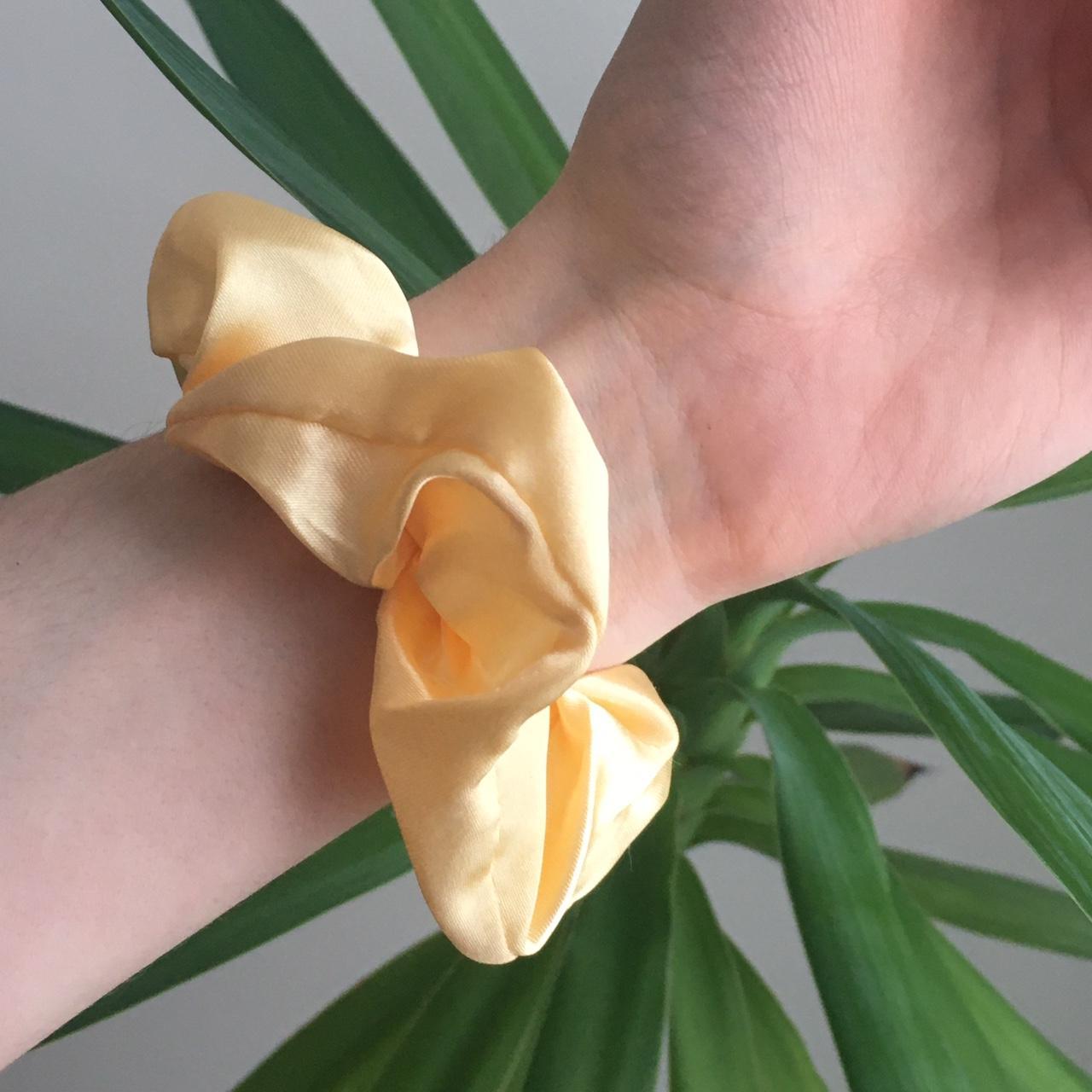 Yellow Champagne Gold Satin Scrunchie Instant Buy - Image 2
