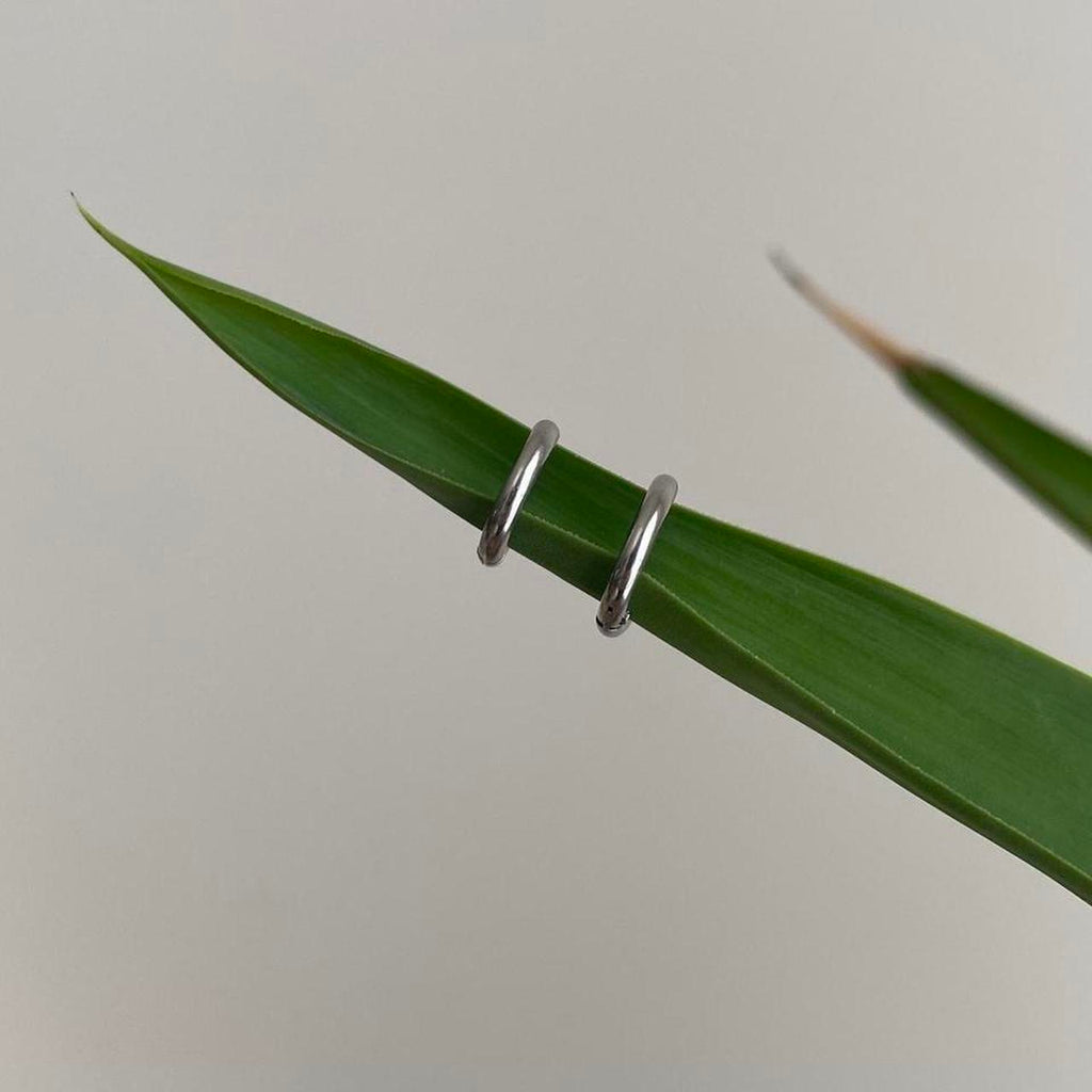 Small Size Silver Hoop Earrings Also Available In - Image 2