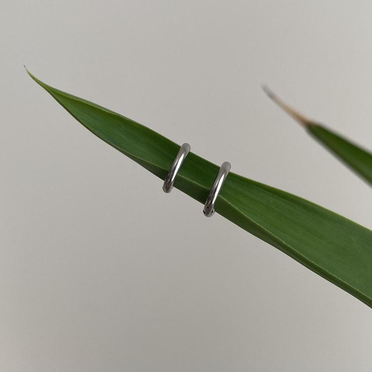 Small Size Silver Hoop Earrings Also Available In - Image 2