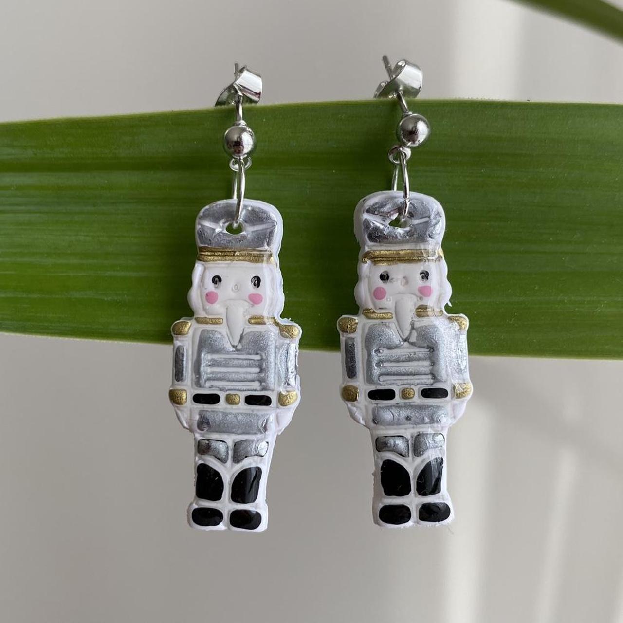 Made To Order Silver Nutcracker Polymer Clay Dangle