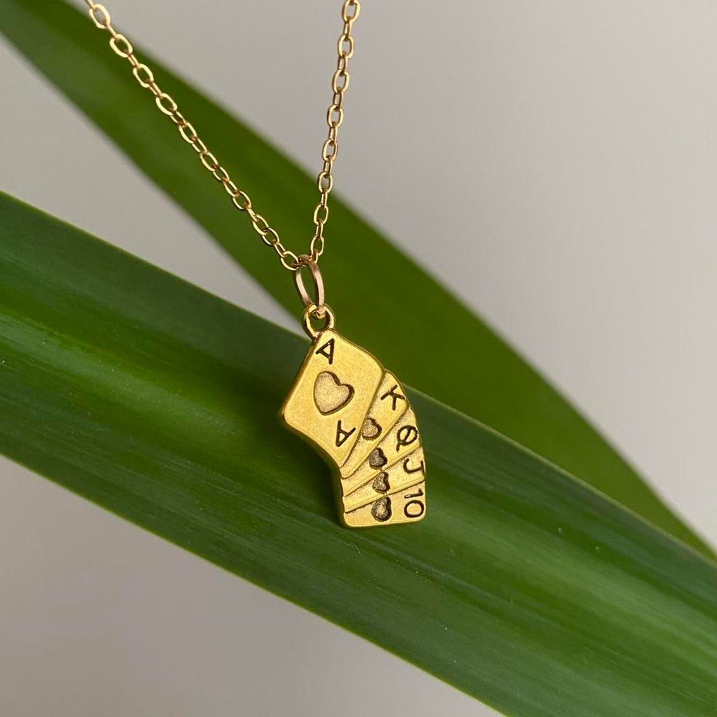 Gold Playing Cards Pendant Chain Necklace Ace - Image 5