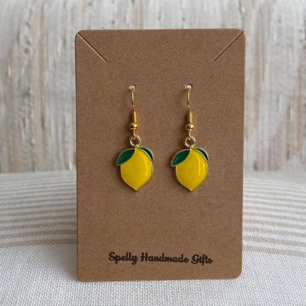 Yellow Lemon Dangle Earrings With Silver Accents And - Image 2