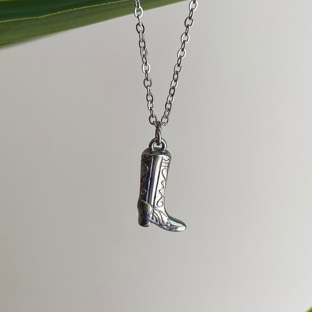 Silver Cowgirl Boot Pendant Chain Necklace Also - Image 5