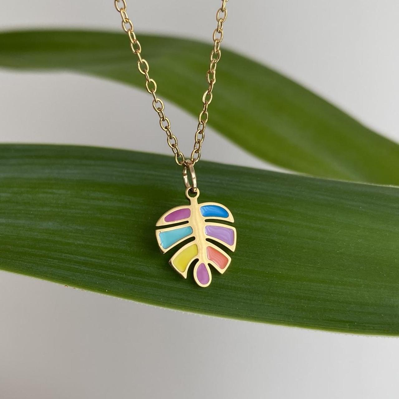 18 Karat Gold Plated Multi Coloured Enamel Tropical - Image 2