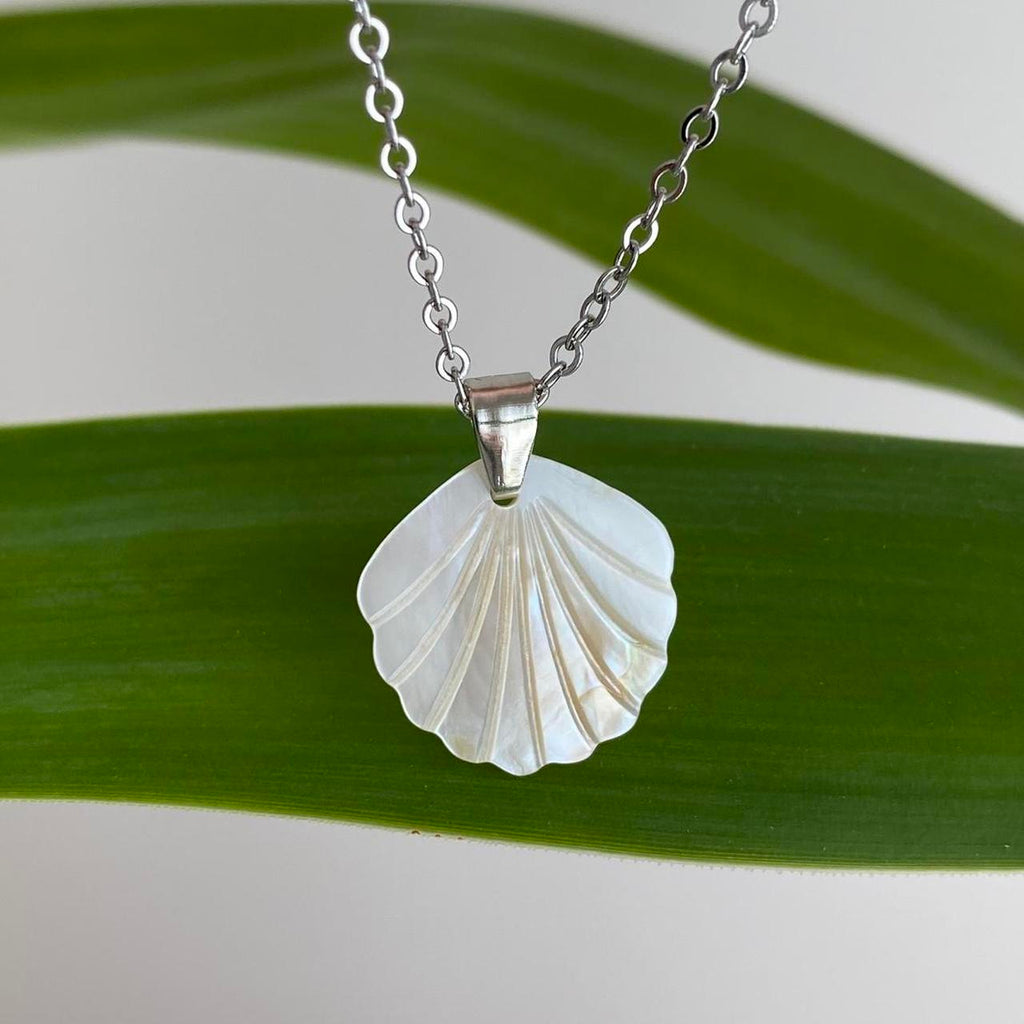 Genuine Shell Pendant Chain Necklace With Silver - Image 6