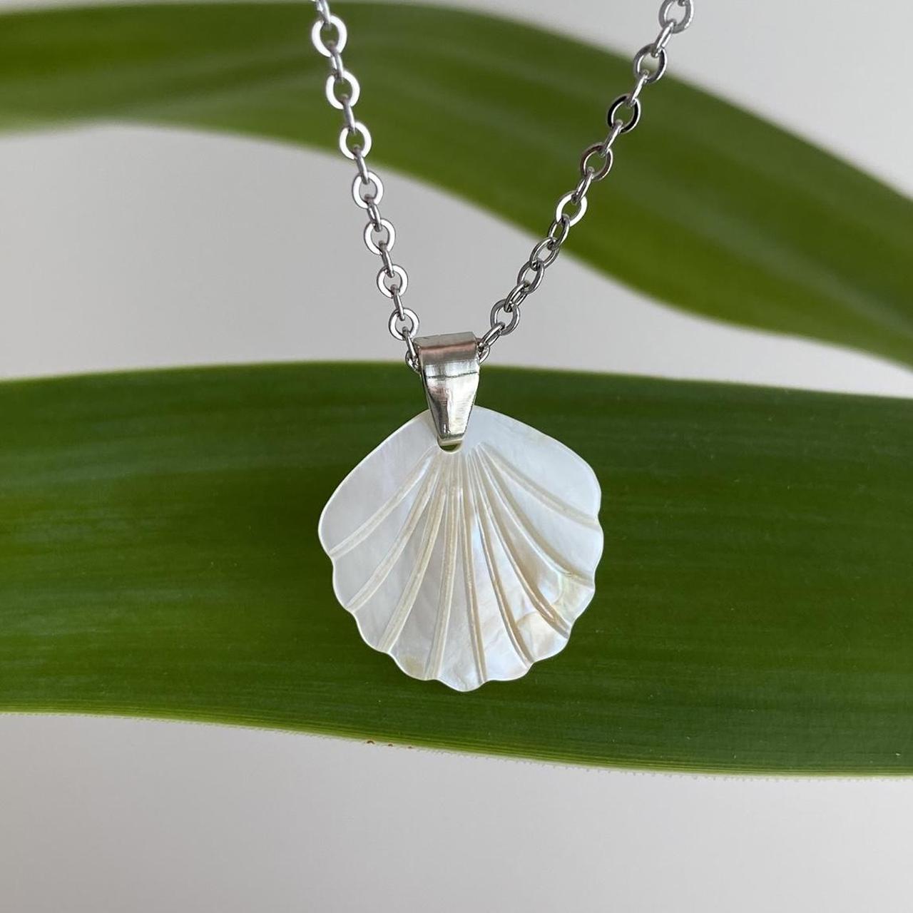 Genuine Shell Pendant Chain Necklace With Silver - Image 6