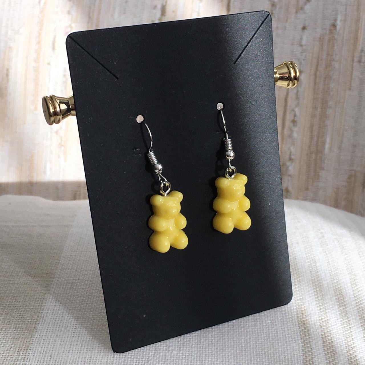 Cute Hand Made Resin Yellow Gummy Bear Drop Dangle - Image 3