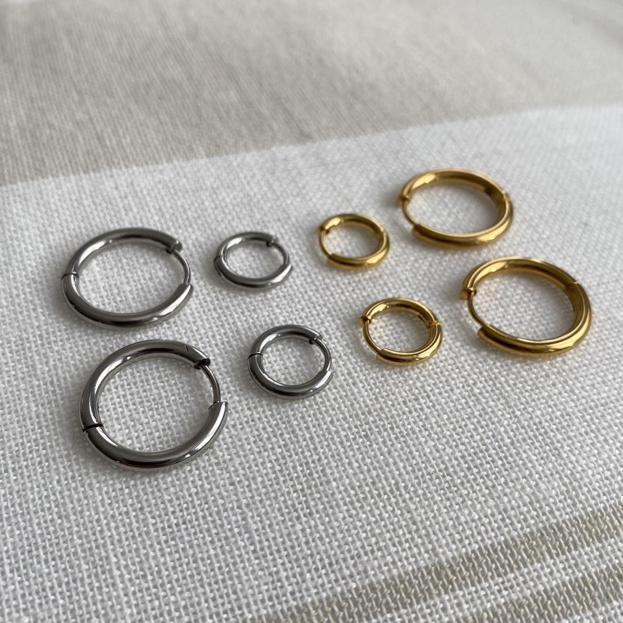 Medium Size Gold Hoop Earrings Also Available In - Image 8