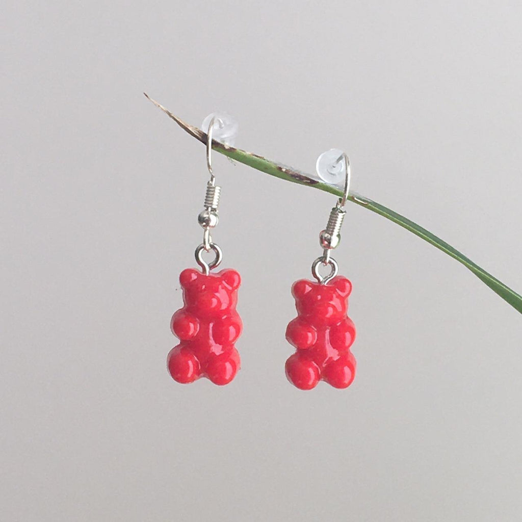 Cute Hand Made Resin Red Gummy Bear Drop Dangle