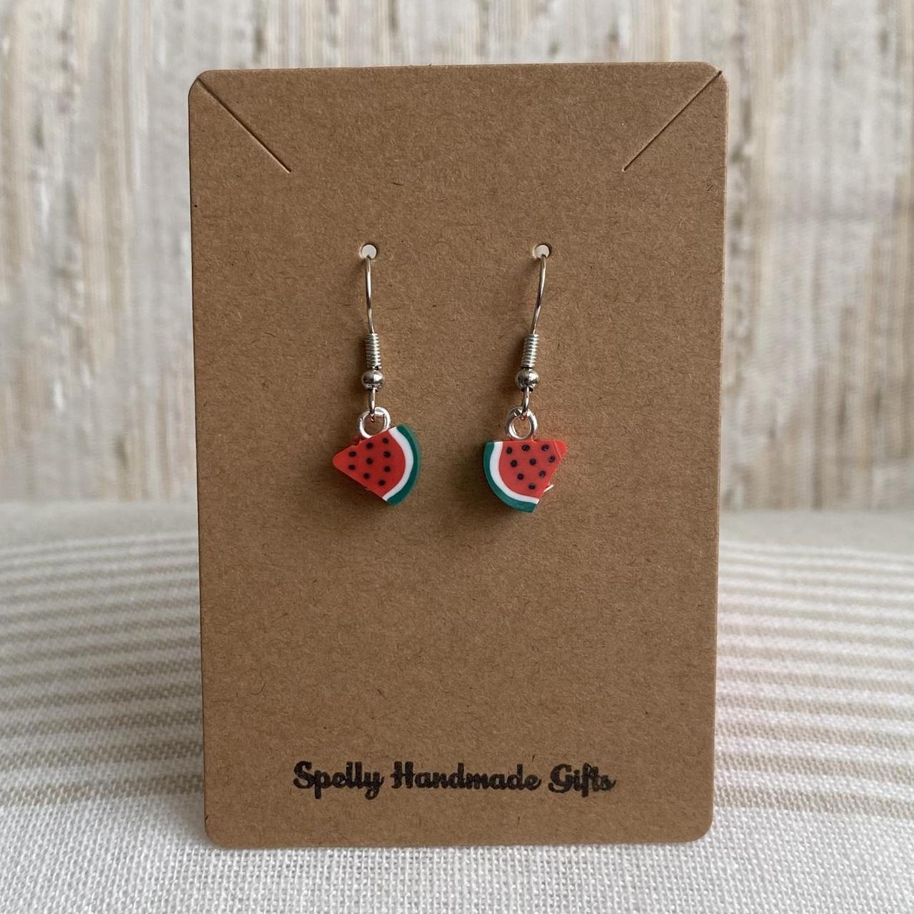 Watermelon Fruit Polymer Clay Dangle Earrings With - Image 3