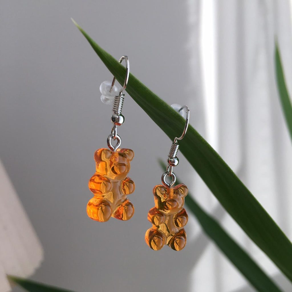 Cute Hand Made Resin Translucent Orange Gummy Bear - Image 2