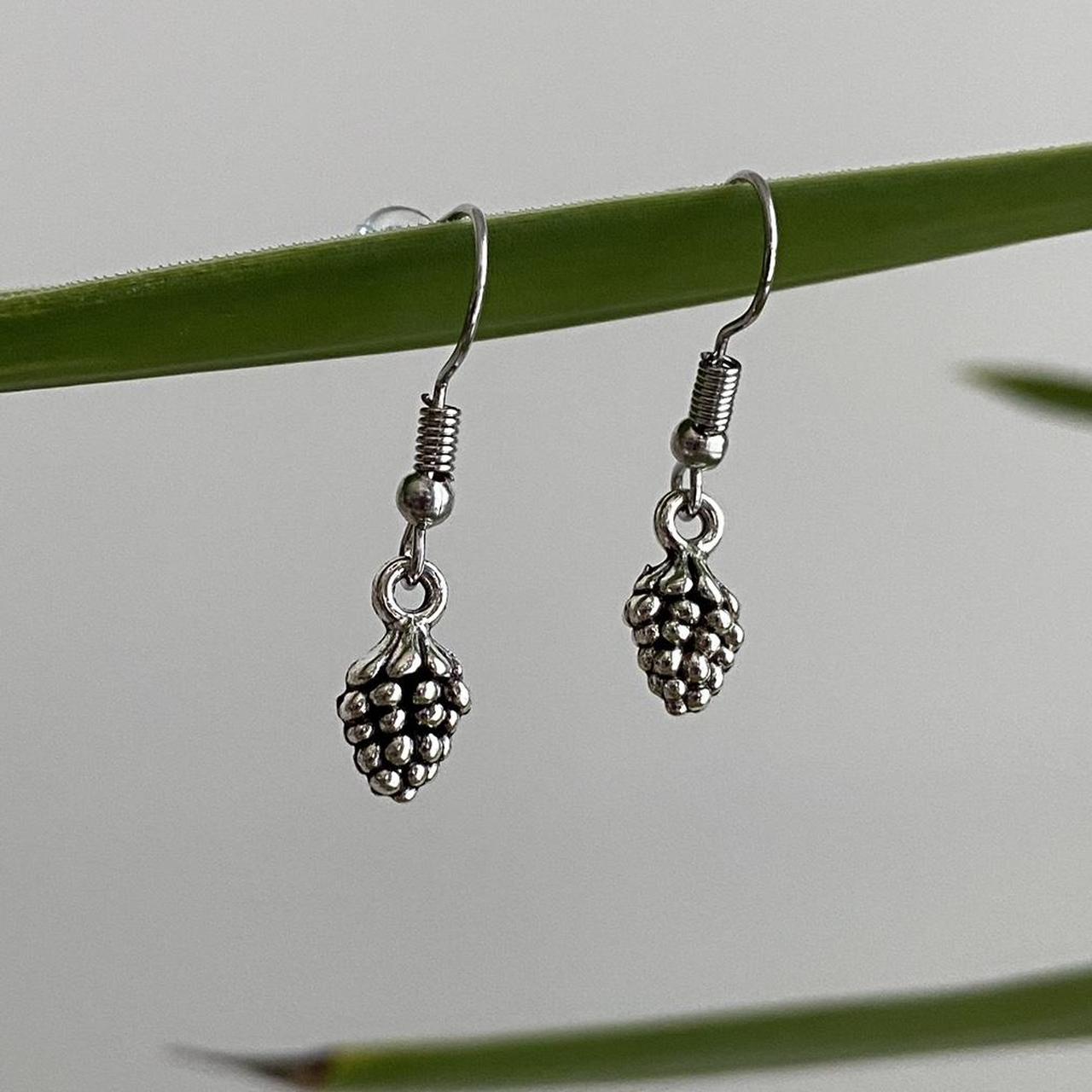 Silver Pinecone Dangle Earrings Also Comes In - Image 2