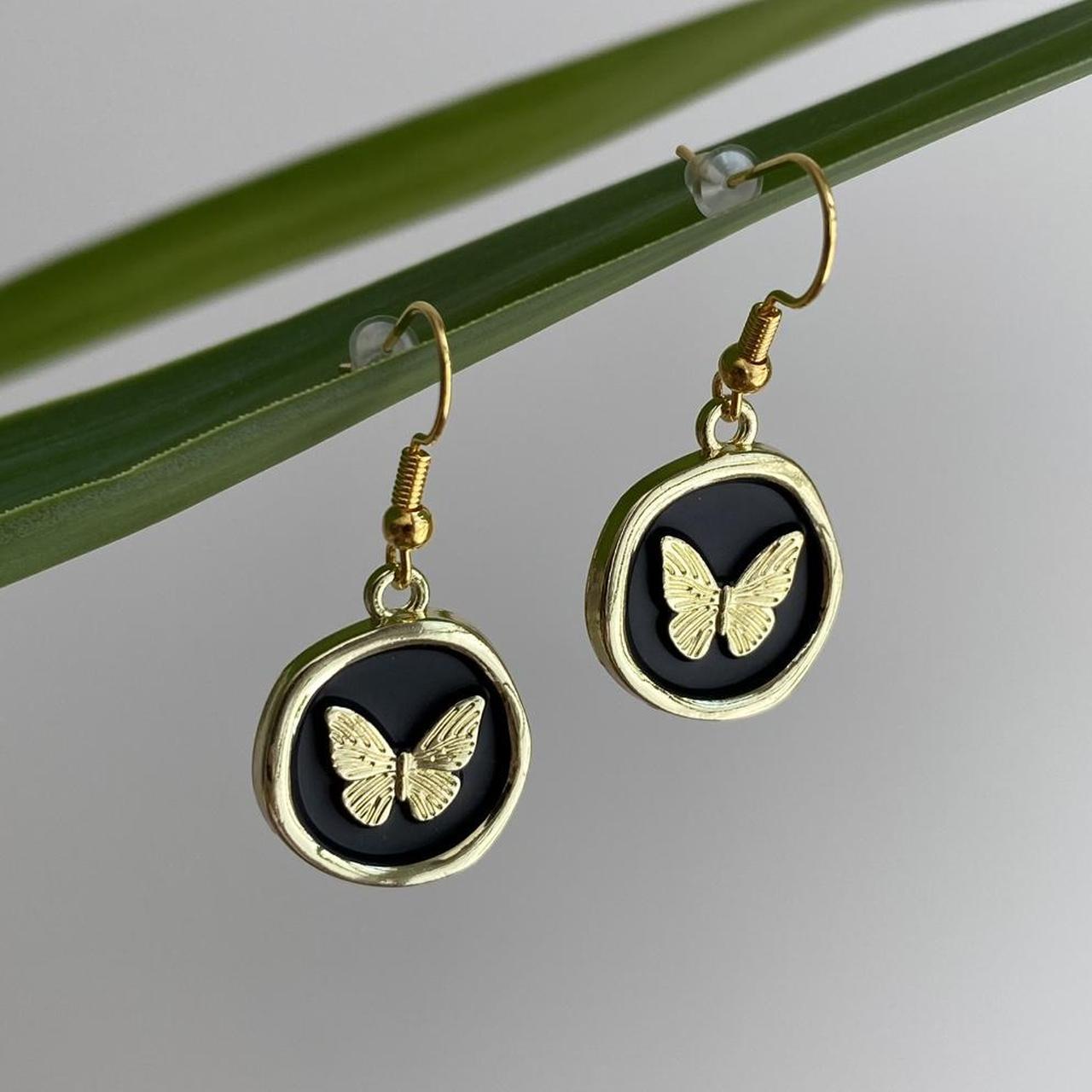 Black And Gold Stamped Wax Seal Style Butterfly