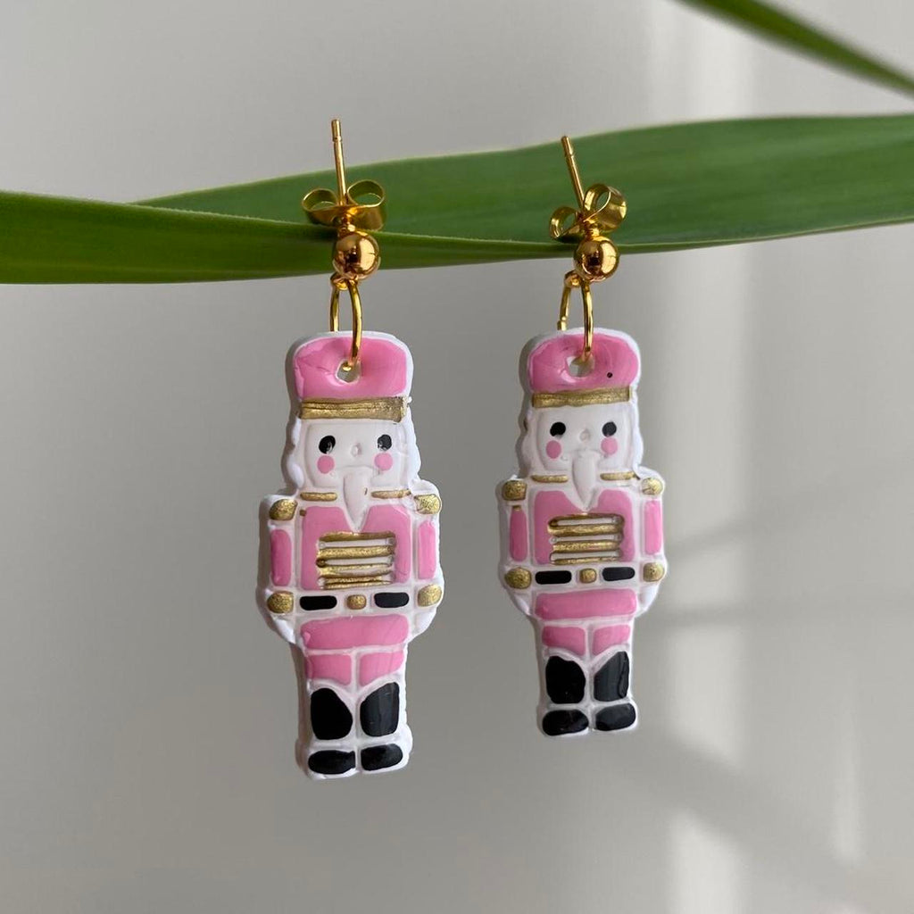 Made To Order Pink Nutcracker Polymer Clay Dangle - Image 3