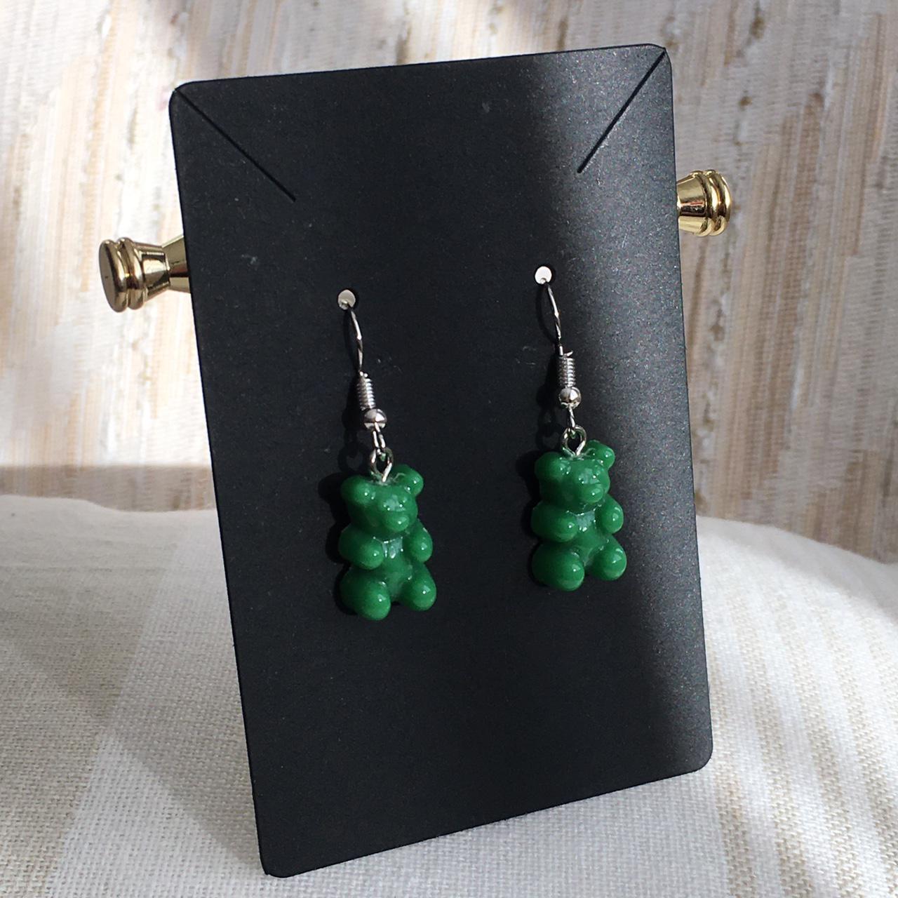 Cute Hand Made Resin Dark Green Gummy Bear Drop - Image 3