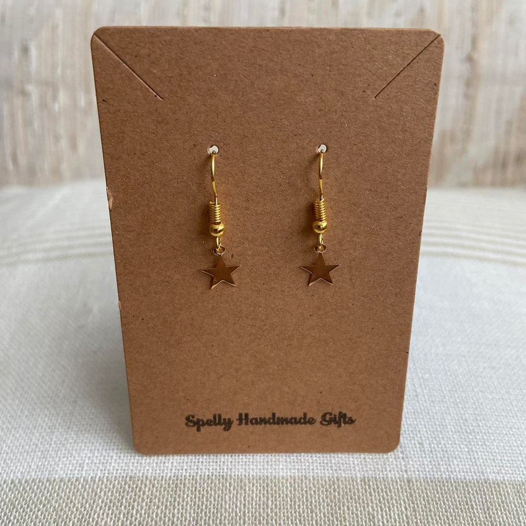 Petite Minimalist Gold Star Dangle Earrings Also - Image 5