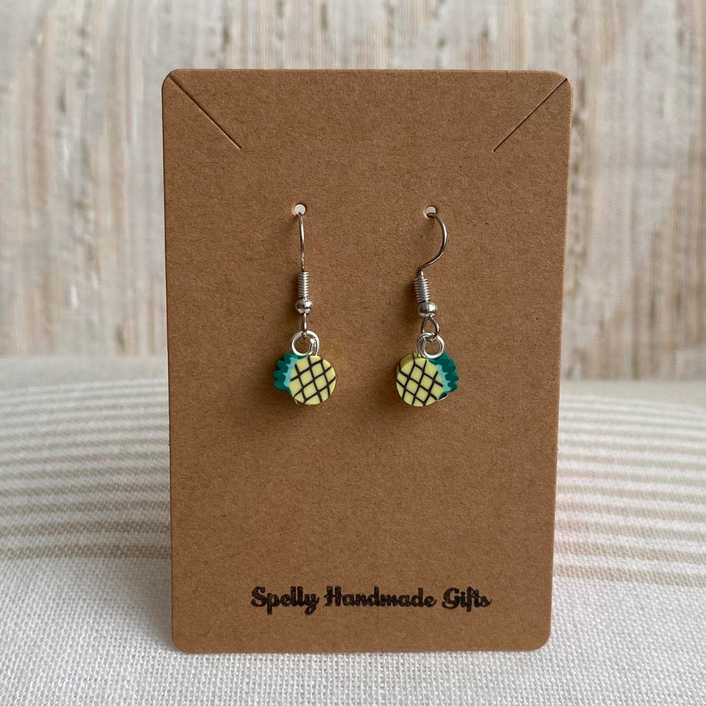 Yellow Pineapple Fruit Polymer Clay Dangle Earrings - Image 3