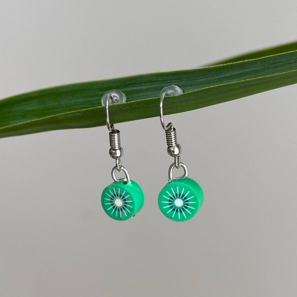 Green Lime Fruit Polymer Clay Dangle Earrings With - Image 3