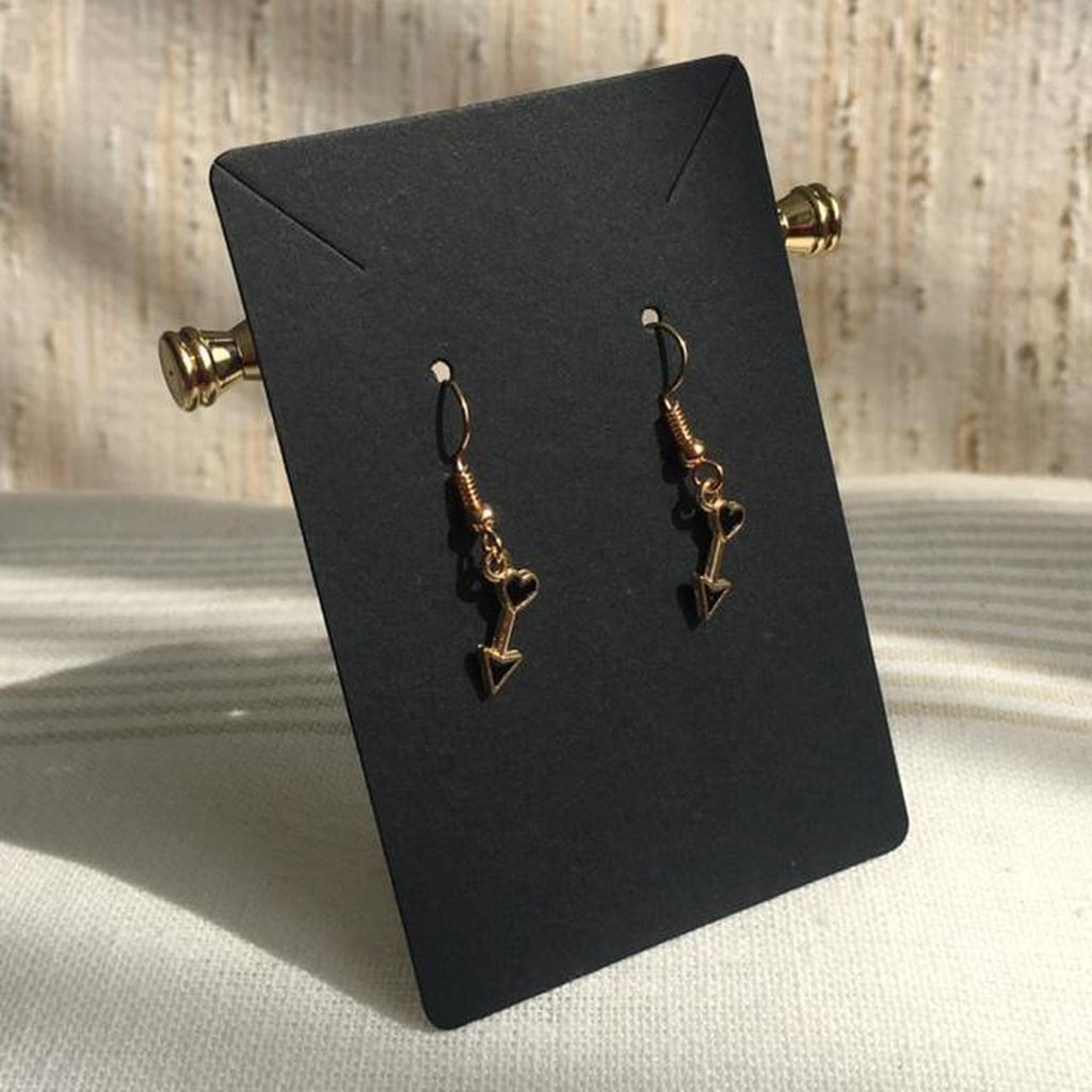 Black Love Struck Heart Of Cupid Arrow Dangle Drop - Image 2