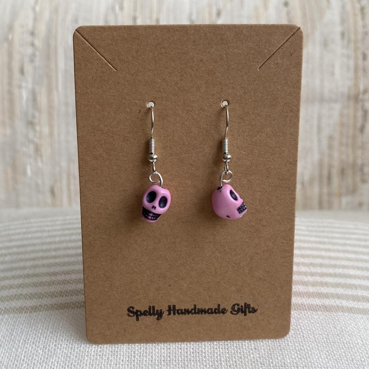 Cinco De Mayo Light Pink And Black Skull Dangle - Image 3