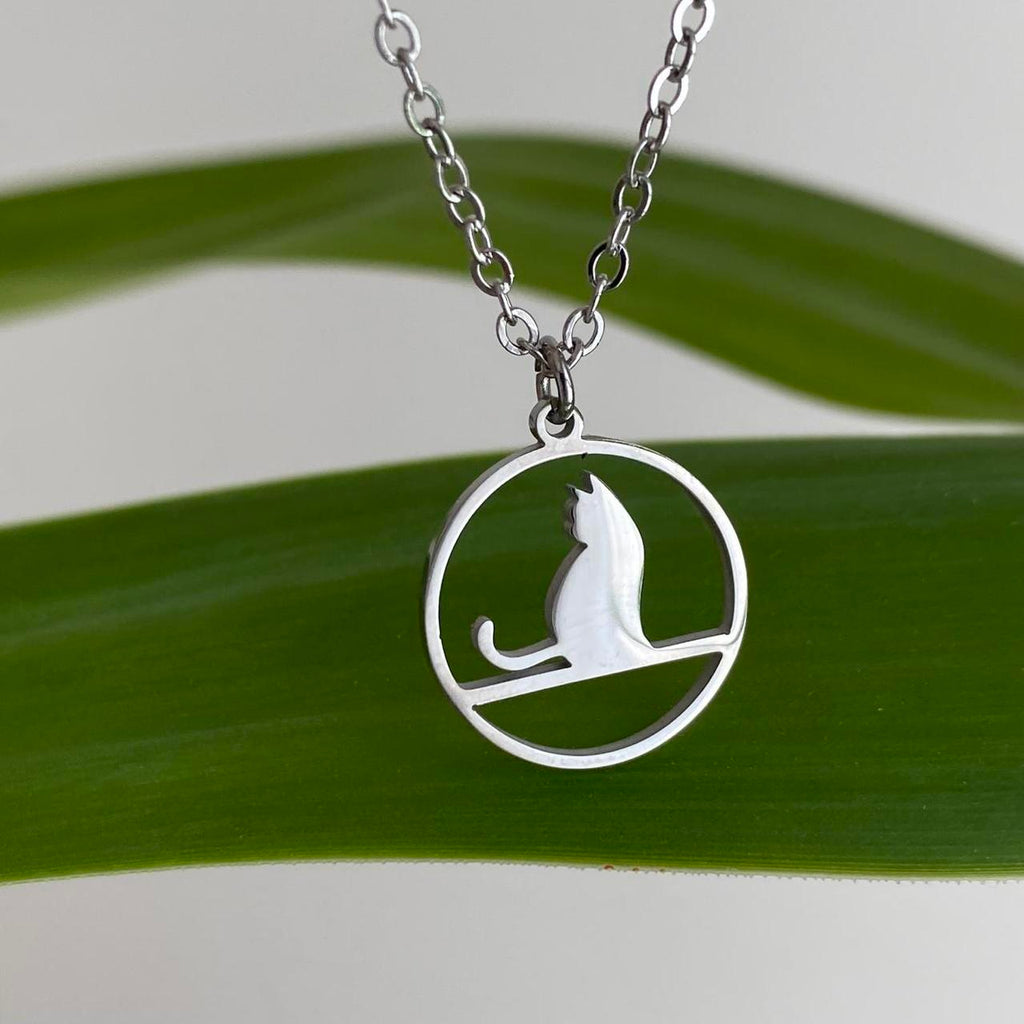 Curious Cat Pendant Chain Necklace Also Available