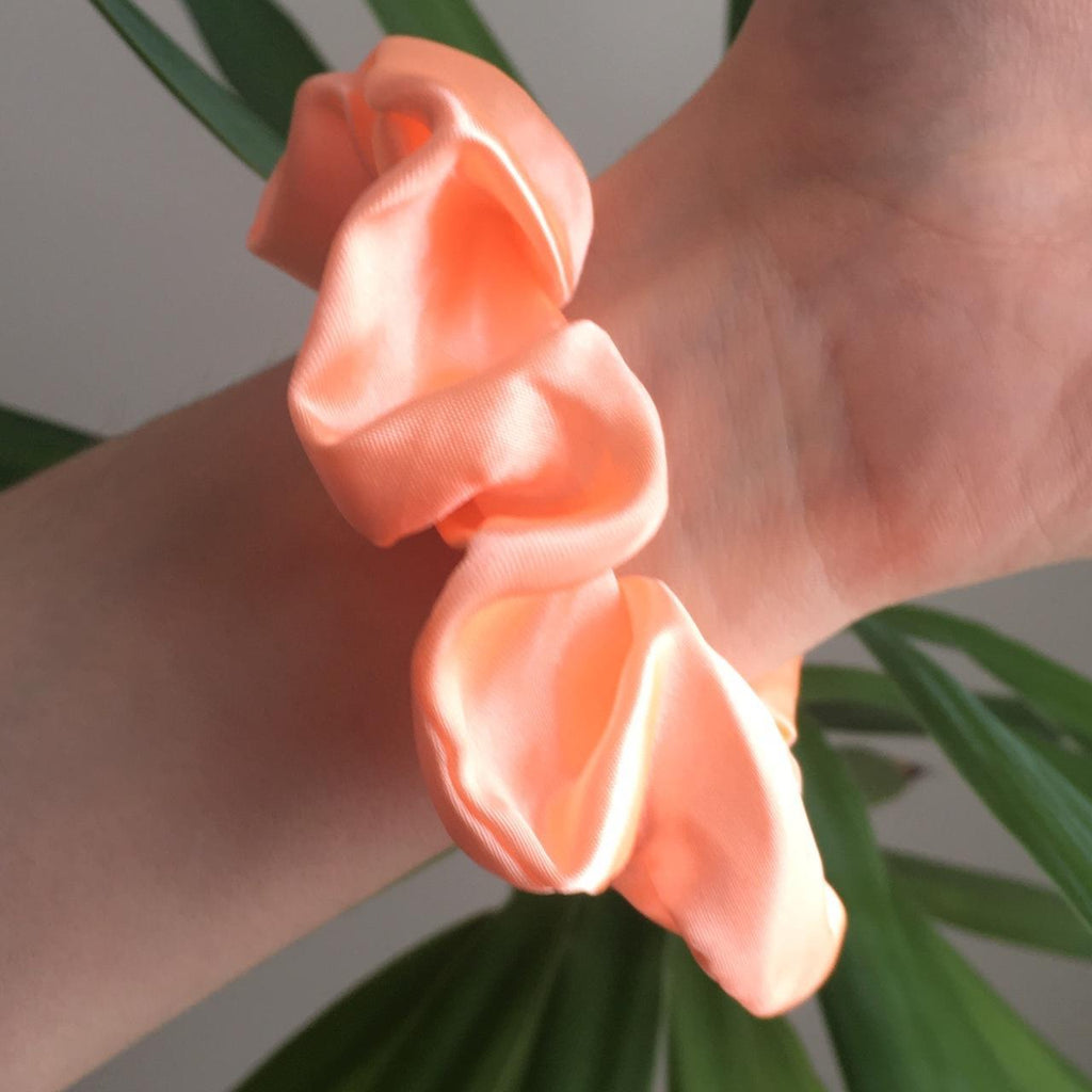 Tropical Orange Coral Satin Scrunchie Instant Buy - Image 2