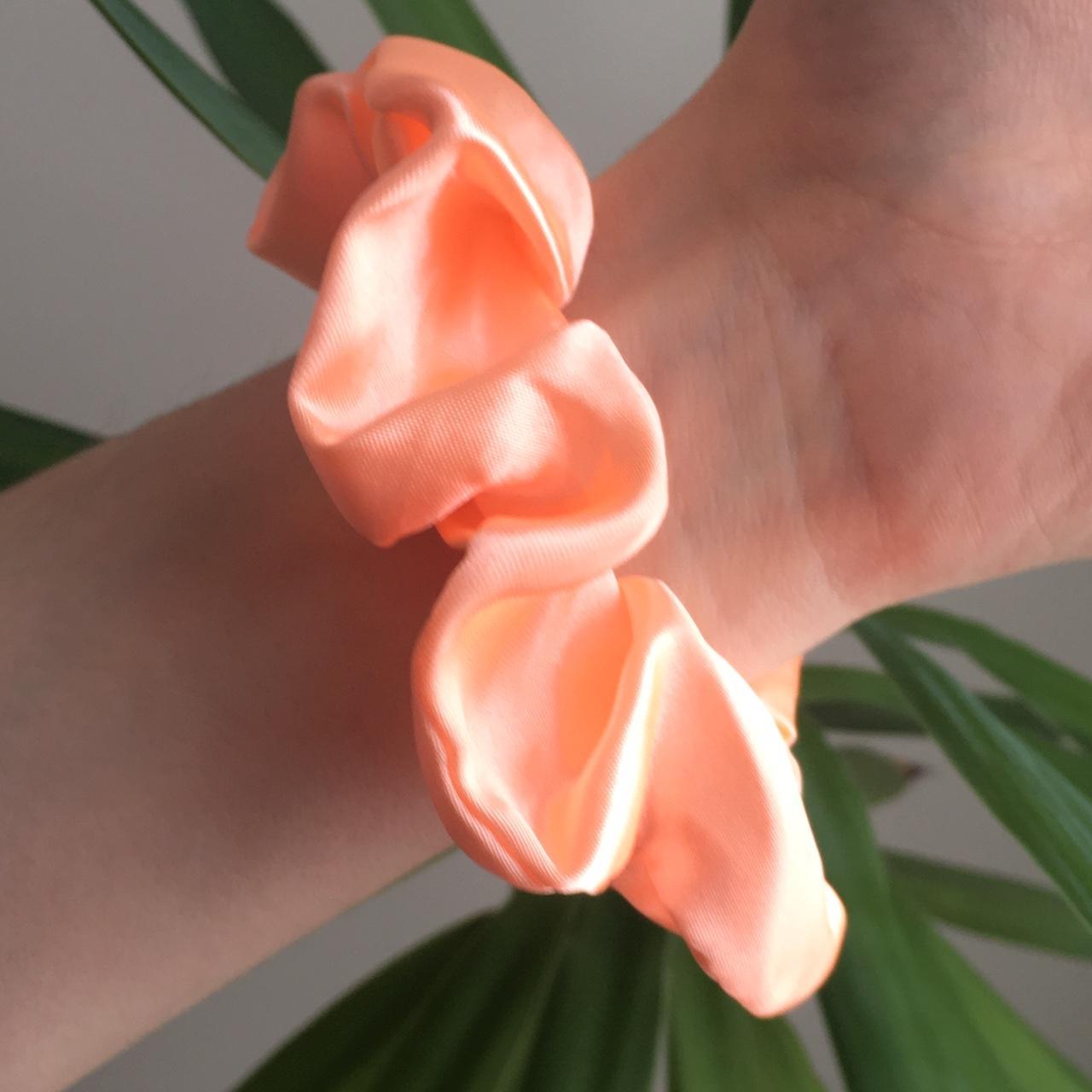 Tropical Orange Coral Satin Scrunchie Instant Buy - Image 2