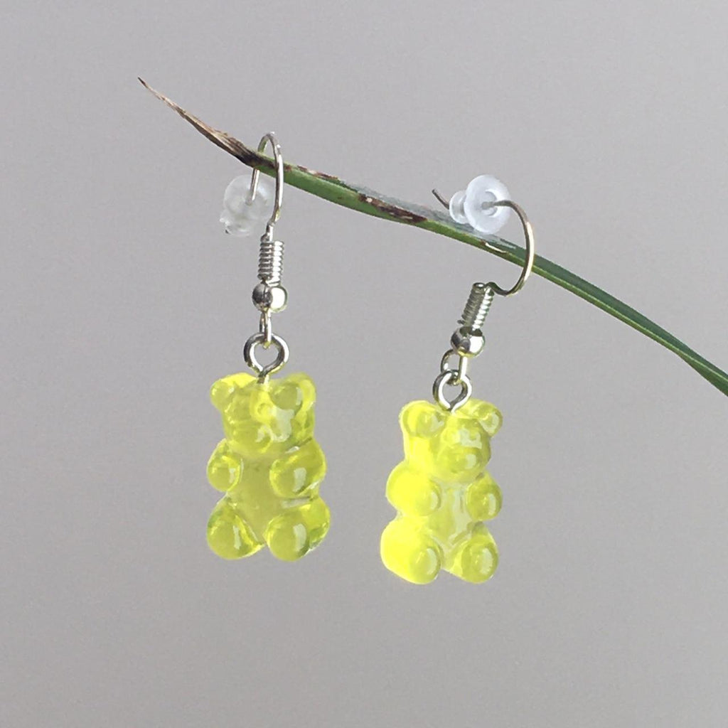 Cute Hand Made Resin Translucent Yellow Gummy Bear