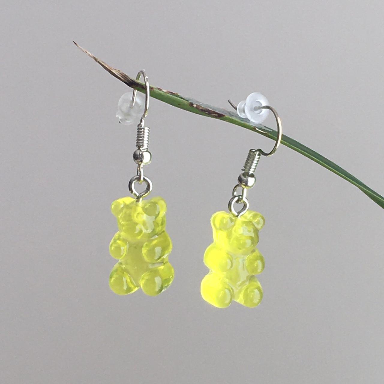 Cute Hand Made Resin Translucent Yellow Gummy Bear