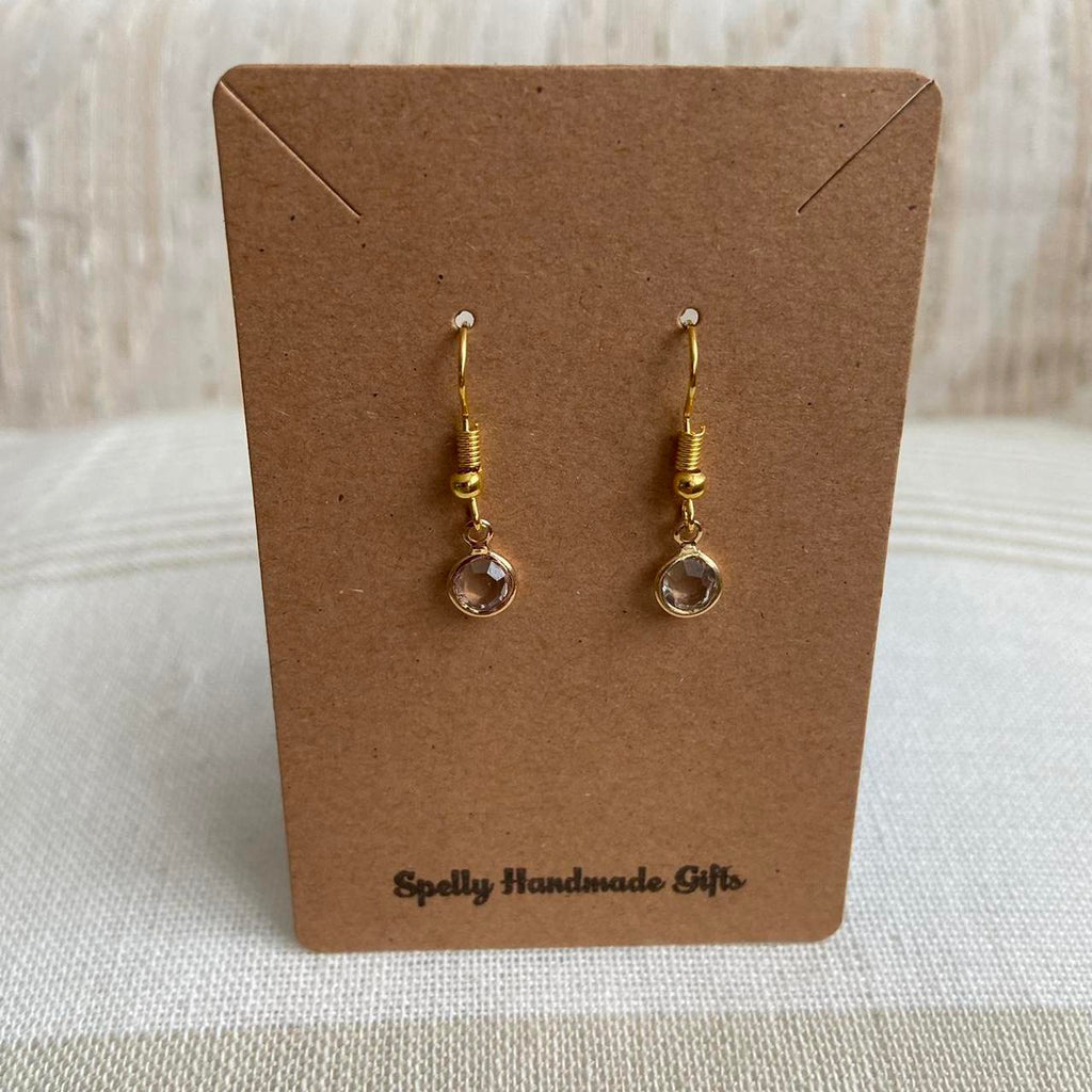 Circle Diamond Gold Dangle Earrings Hand Made - Image 4