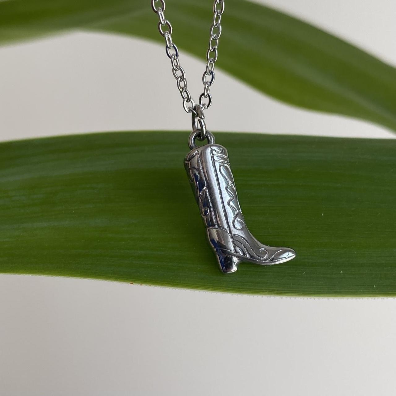 Silver Cowgirl Boot Pendant Chain Necklace Also - Image 7