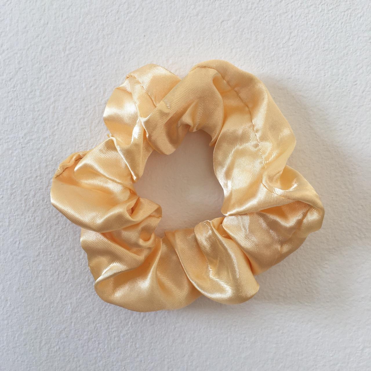 Yellow Champagne Gold Satin Scrunchie Instant Buy